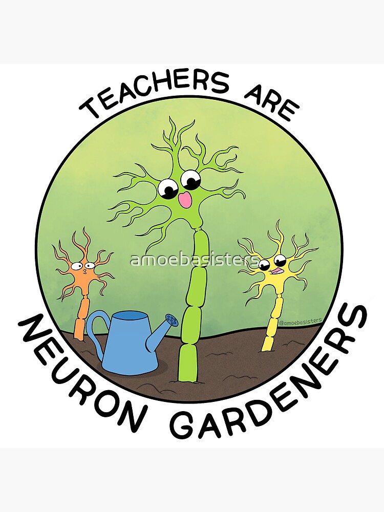 Thumbnail 2 of 2, Greeting Card, Teachers Are Neuron Gardeners designed and sold by amoebasisters.