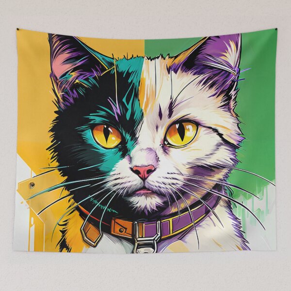 Item preview, Cat in mural painting designed and sold by PixelCraftDSG.