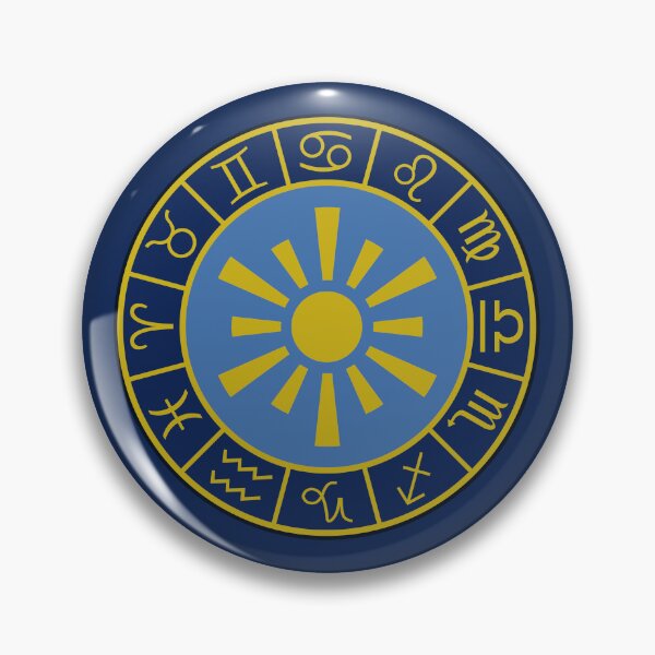 Item preview, Astrological Zodiac Symbols Wheel+Sun Gold+Blues designed and sold by NataliePaskell.