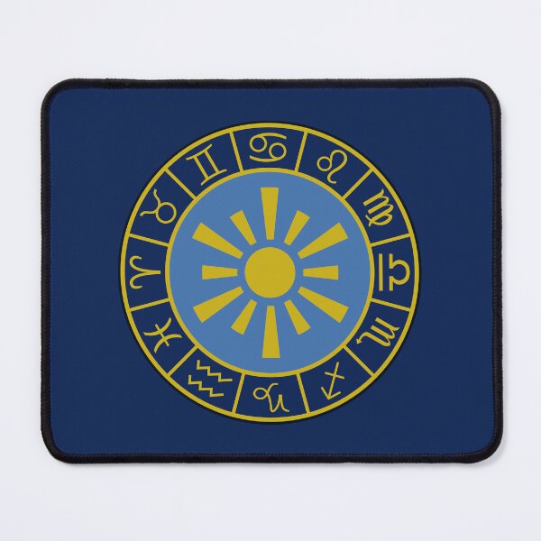 Item preview, Astrological Zodiac Symbols Wheel+Sun Gold+Blues designed and sold by NataliePaskell.