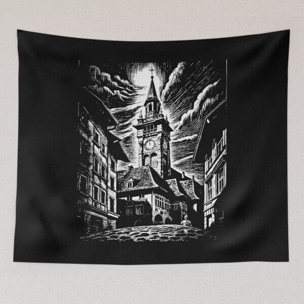Item preview, Black and White Engraving-style Illustration of the Zytglogge in Bern designed and sold by Pickmash.