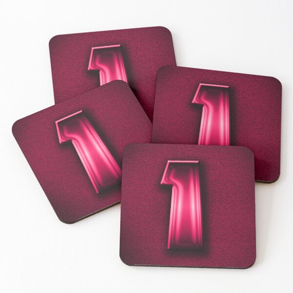Item preview, Number 1 unit written in pink shiny metallic texture background designed and sold by SpinklyCreations.