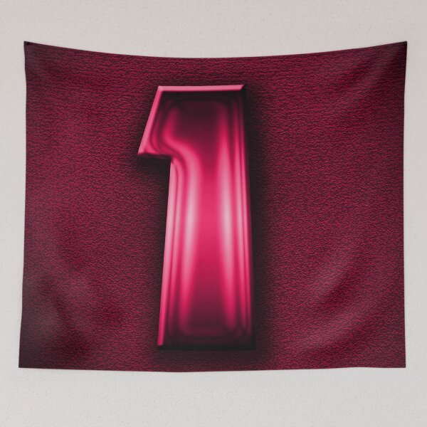 Item preview, Number 1 unit written in pink shiny metallic texture background designed and sold by SpinklyCreations.