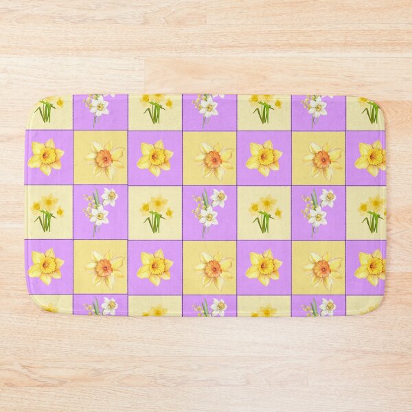 Item preview, Yellow Purple Daffodil Spring Quilt Patterned Squares for Mom, Grandma, Sister  designed and sold by julyperson.
