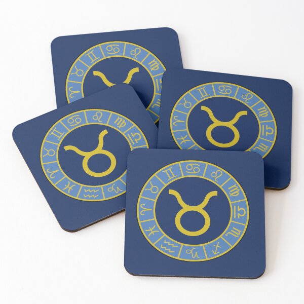 Item preview, Taurus Zodiac Wheel Gold+Blues designed and sold by NataliePaskell.