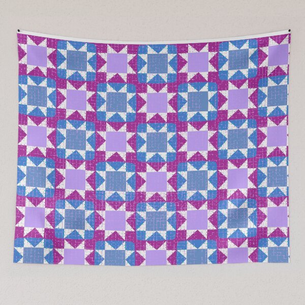 Item preview, Purple Blue Star Quilt Patterned Squares for Mom, Grandma, Sister  designed and sold by julyperson.