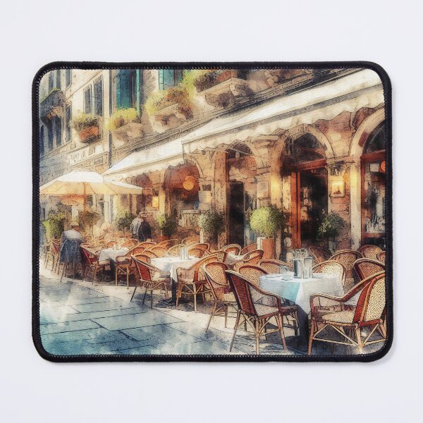 Item preview, Charming Watercolor Scene at a Bustling European Café designed and sold by ArtComixHaven.