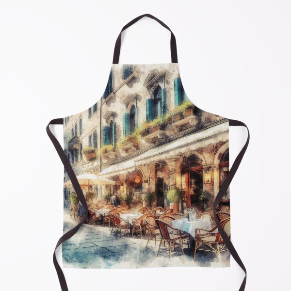 Item preview, Charming Watercolor Scene at a Bustling European Café designed and sold by ArtComixHaven.