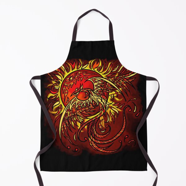 Item preview, Line Art Phoenix in red sun eclipse designed and sold by oWispArtiste.