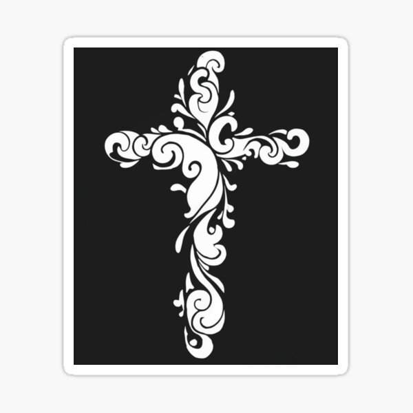 Item preview, Cross in artistic christian style happy cute romantic christian gifts  designed and sold by thankful-loco.