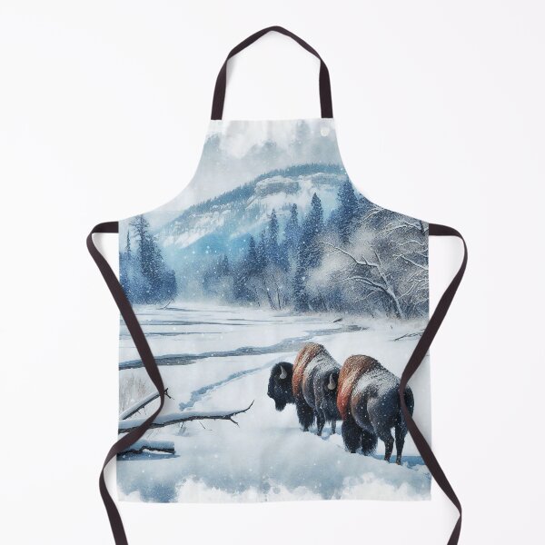 Item preview, Majestic Bison in Snowy Winter Wilderness Scene designed and sold by ArtComixHaven.