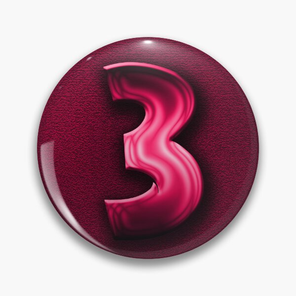 Item preview, Number 3 unit written in pink shiny metallic texture background designed and sold by SpinklyCreations.