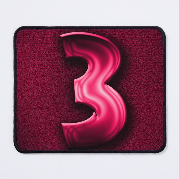 Item preview, Number 3 unit written in pink shiny metallic texture background designed and sold by SpinklyCreations.