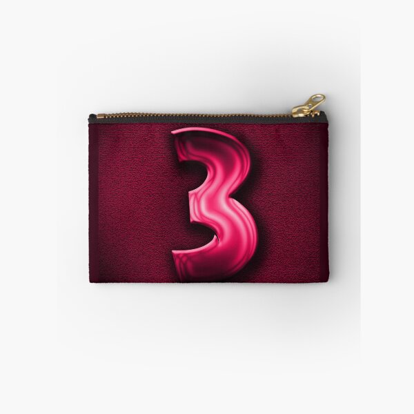 Item preview, Number 3 unit written in pink shiny metallic texture background designed and sold by SpinklyCreations.
