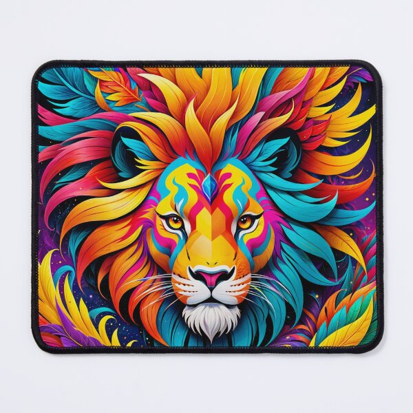 Item preview, Mystical Lion in intense colored feathers designed and sold by PixelCraftDSG.