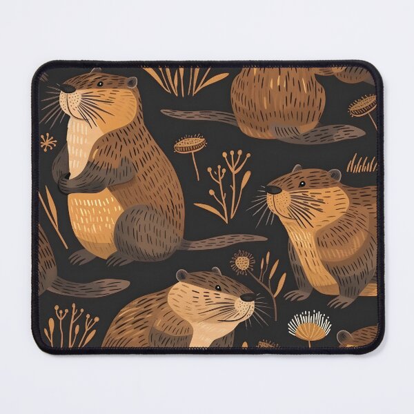 Item preview, Beavers pattern modern folk designed and sold by Folksy Living.