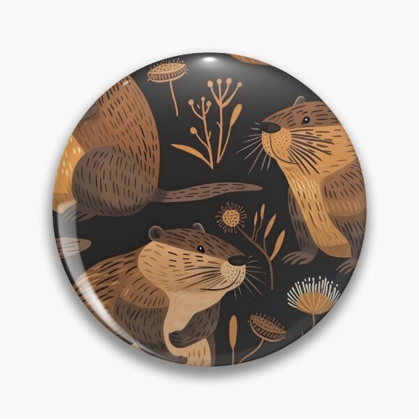 Item preview, Beavers pattern modern folk designed and sold by Folksy Living.