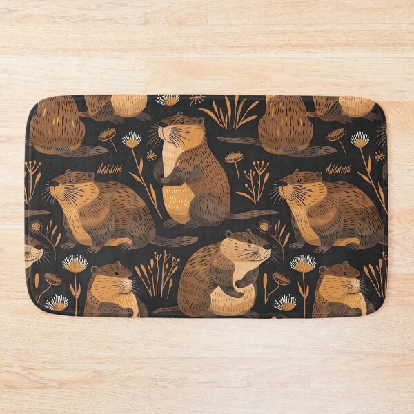 Item preview, Beavers pattern modern folk designed and sold by Folksy Living.