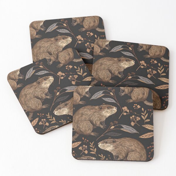 Item preview, Beavers dark brown and black pattern designed and sold by Folksy Living.