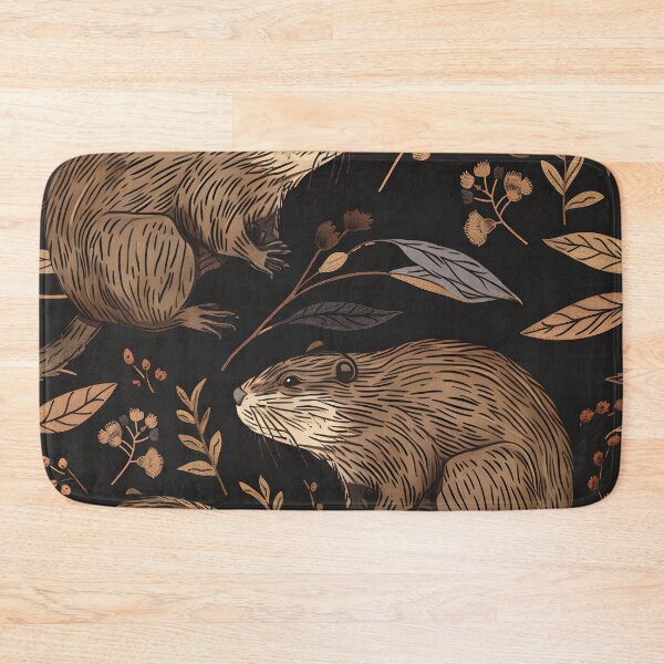 Item preview, Beavers dark brown and black pattern designed and sold by Folksy Living.