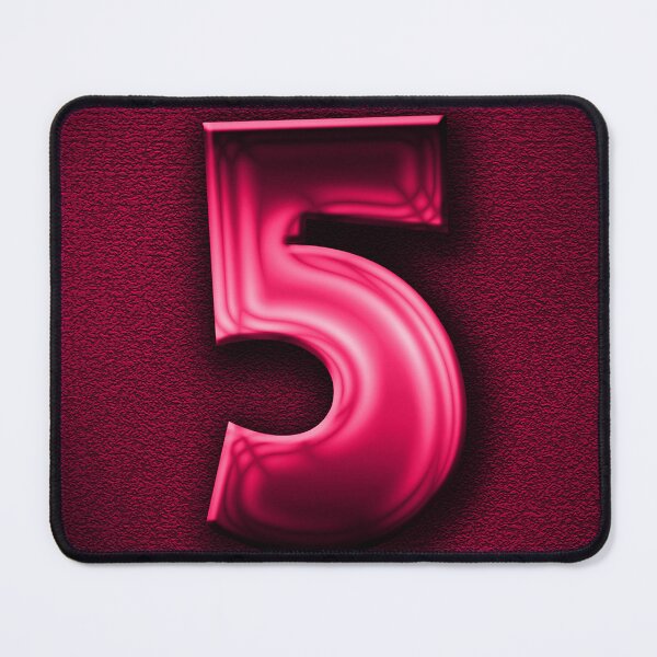 Item preview, Number 5 unit written in pink shiny metallic texture background designed and sold by SpinklyCreations.