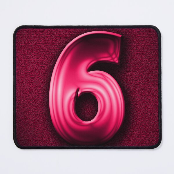 Item preview, Number 6 unit written in pink shiny metallic texture background designed and sold by SpinklyCreations.