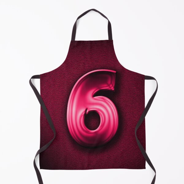 Item preview, Number 6 unit written in pink shiny metallic texture background designed and sold by SpinklyCreations.