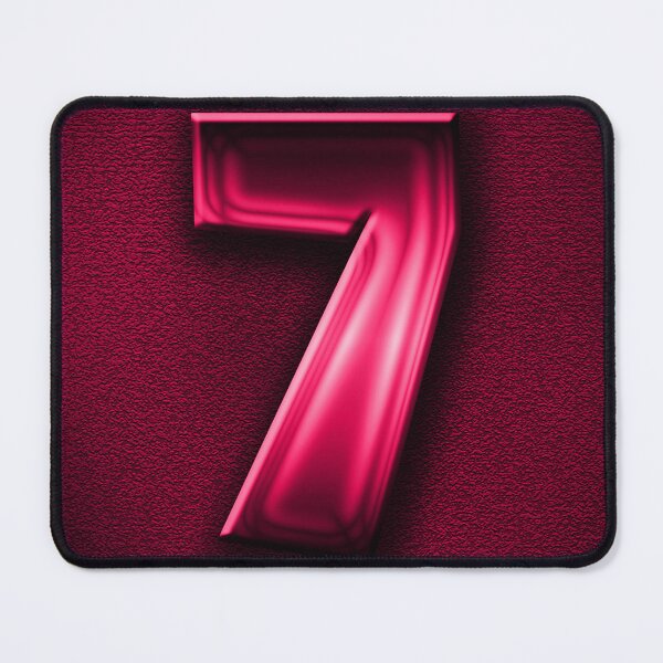 Item preview, Number 7 unit written in pink shiny metallic texture background designed and sold by SpinklyCreations.