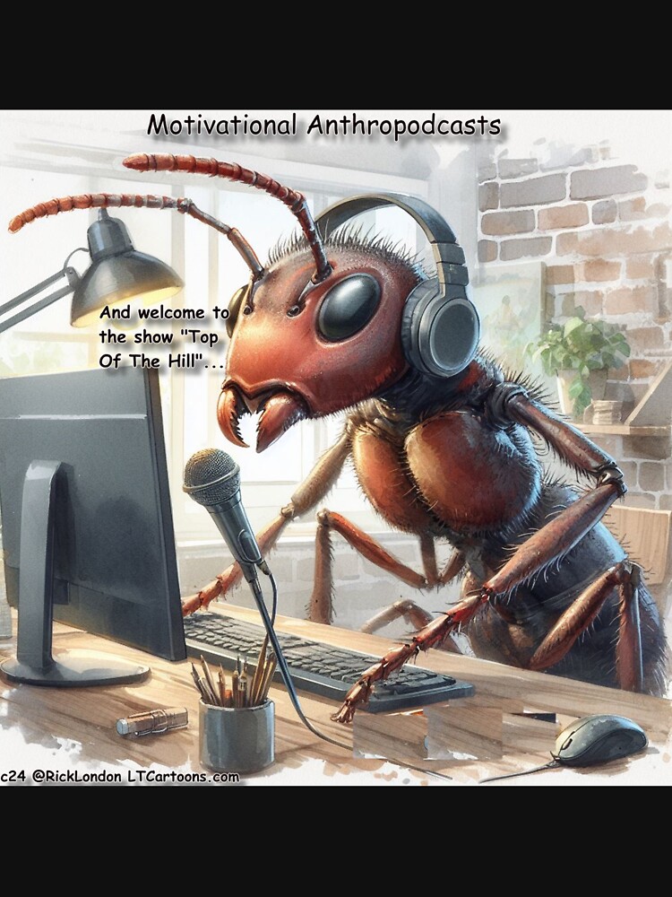Thumbnail 7 of 7, Essential T-Shirt, Ant's Motivational Anthropodcast, A Podcast For The Ambitious Ant designed and sold by ltcartoons.