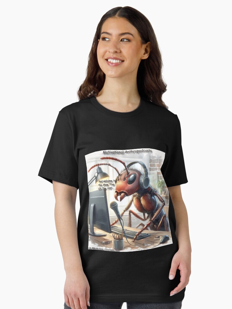 Thumbnail 2 of 7, Essential T-Shirt, Ant's Motivational Anthropodcast, A Podcast For The Ambitious Ant designed and sold by ltcartoons.