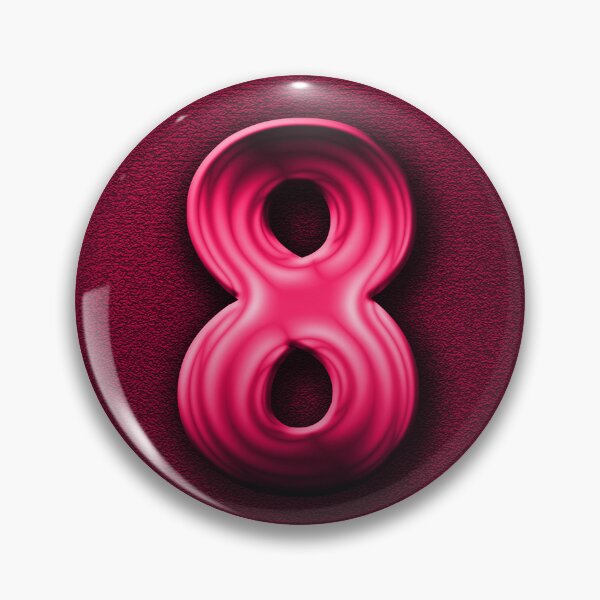 Item preview, Number 8 unit written in pink shiny metallic texture background designed and sold by SpinklyCreations.