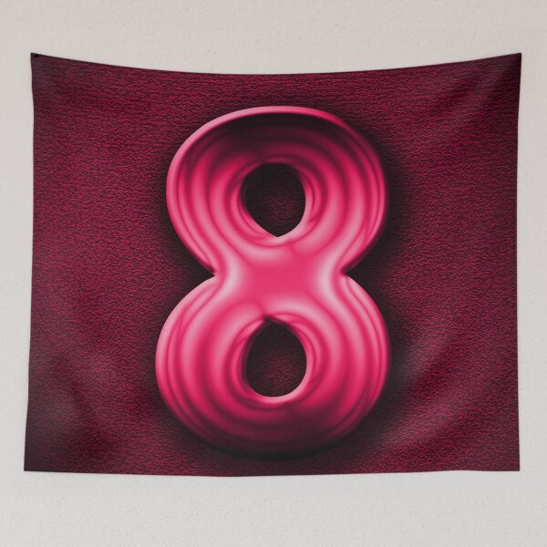 Item preview, Number 8 unit written in pink shiny metallic texture background designed and sold by SpinklyCreations.