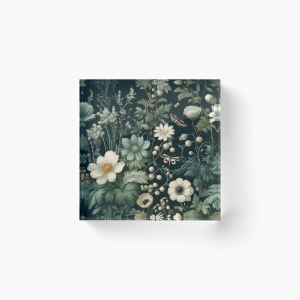 Item preview, Sage Serenity: Dark Botanical Desk Mat Design designed and sold by FantasyVillaArt.