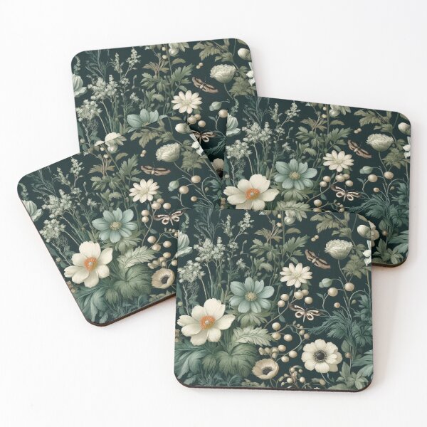 Item preview, Sage Serenity: Dark Botanical Desk Mat Design designed and sold by FantasyVillaArt.