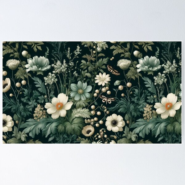 Item preview, Sage Serenity: Dark Botanical Desk Mat Design designed and sold by FantasyVillaArt.