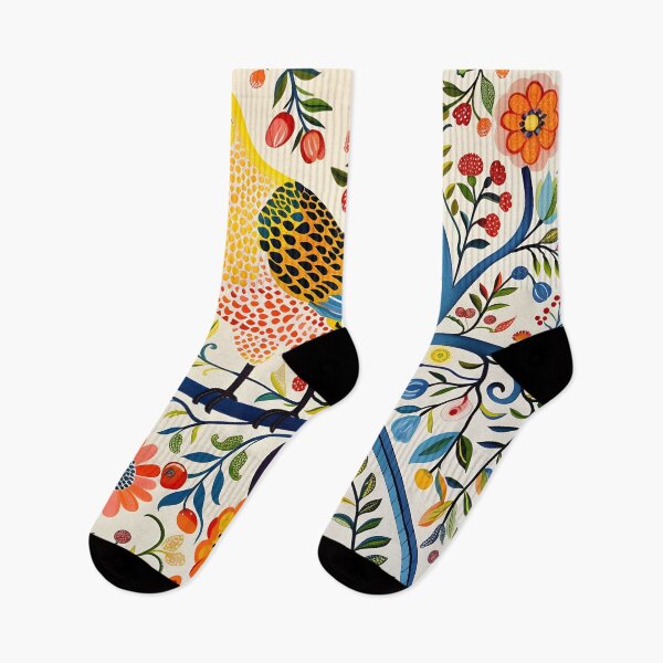 Item preview, Bright parrot and flowers contemporary pattern designed and sold by Folksy Living.