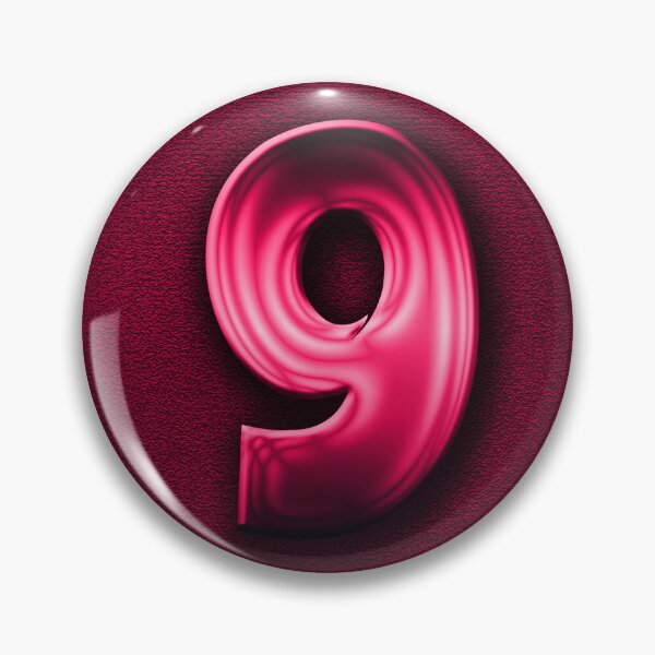 Item preview, Number 9 unit written in pink shiny metallic texture background designed and sold by SpinklyCreations.