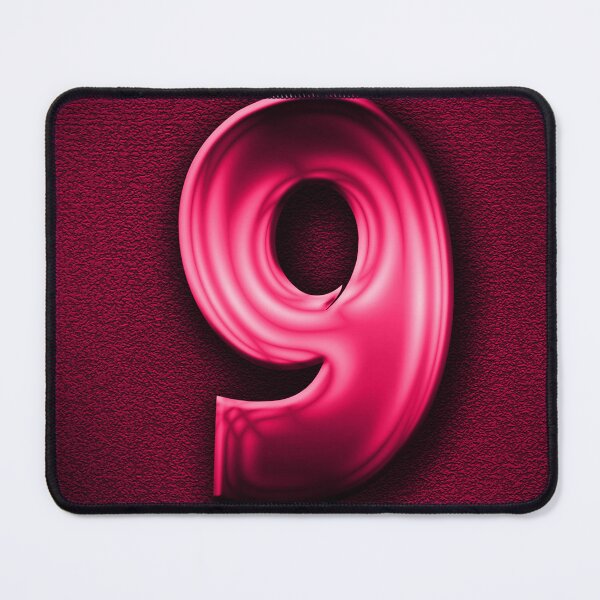 Item preview, Number 9 unit written in pink shiny metallic texture background designed and sold by SpinklyCreations.