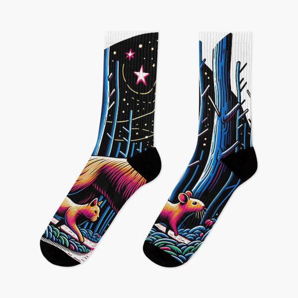 Item preview, "Neon Constellation Walk: Dog, Cat, and Mouse designed and sold by 0penvimark.