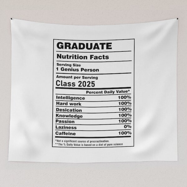 Item preview, Graduate Class 2025 Nutrition facts designed and sold by EmeraldeaArt.