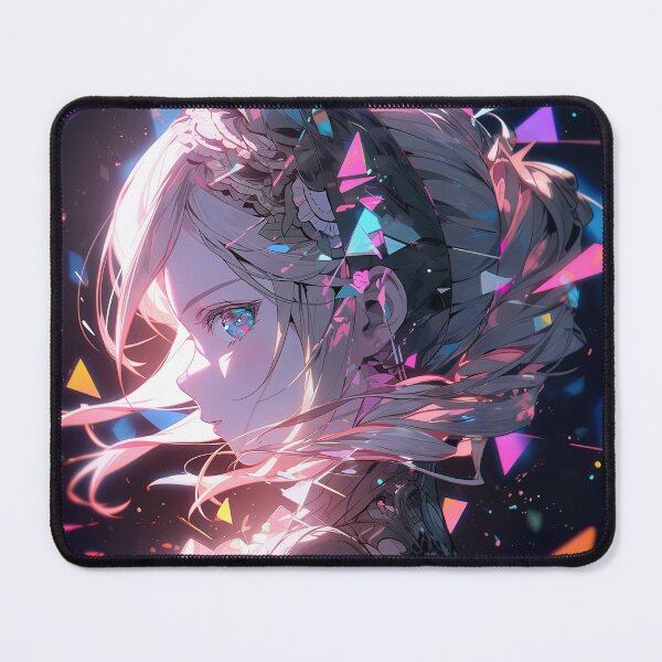 Item preview, Geometric Neon Vaporwave Shards Anime Girl designed and sold by bubblegoth.