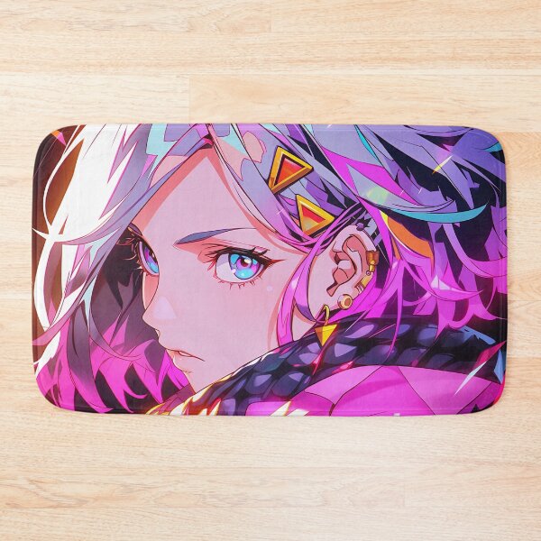 Item preview, Vibrant Neon Cyber Anime Girl designed and sold by bubblegoth.