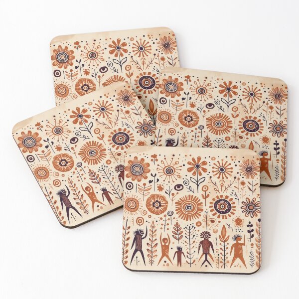 Item preview, Tribal, flower art with people designed and sold by itsyorstore.