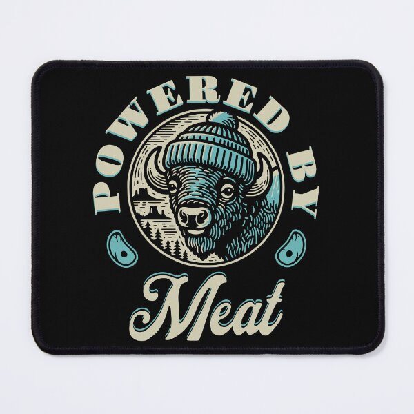 Item preview, Powered By Meat Carnivore Diet Meat Eater Beef Lover Bison designed and sold by inkedtee.