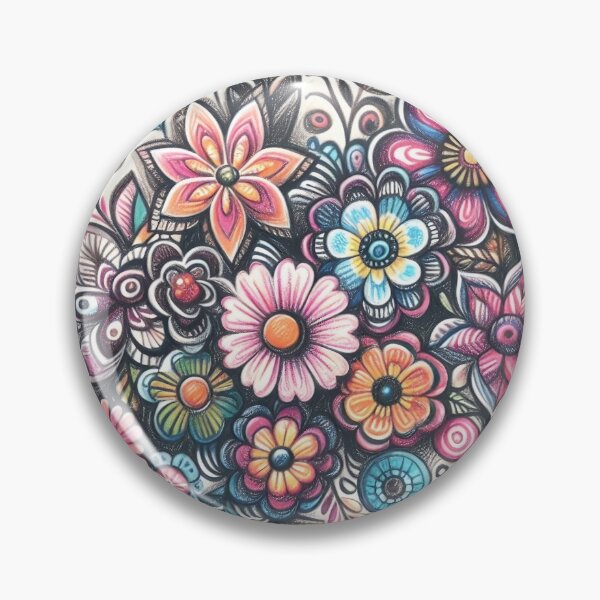 Item preview, Crayon art, flowers designed and sold by itsyorstore.