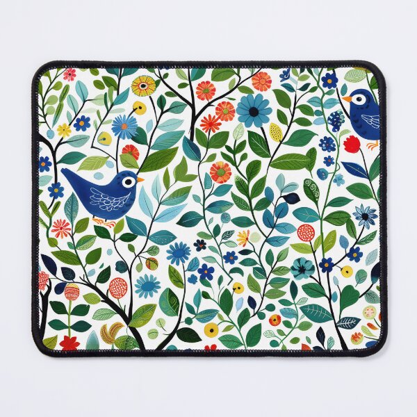 Item preview, Colourful birds  and flowers – modern folk style designed and sold by Folksy Living.