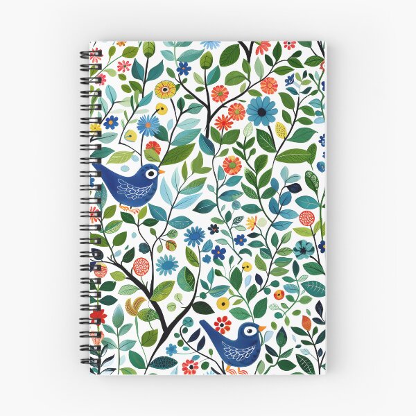 Item preview, Colourful birds  and flowers – modern folk style designed and sold by Folksy Living.