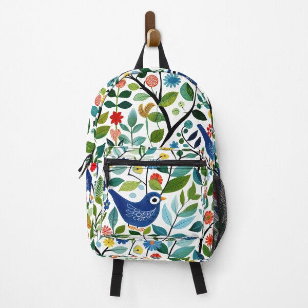 Item preview, Colourful birds  and flowers – modern folk style designed and sold by Folksy Living.