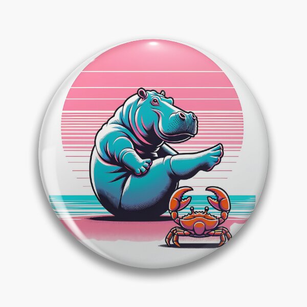 Item preview, oga Bliss: Hippo on Pink Sands with Crab Instructor designed and sold by 0penvimark.