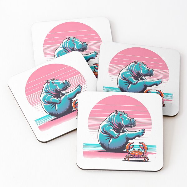 Item preview, oga Bliss: Hippo on Pink Sands with Crab Instructor designed and sold by 0penvimark.